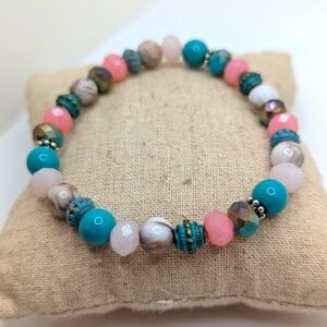 Multicolor Gemstone Beaded Bracelet
